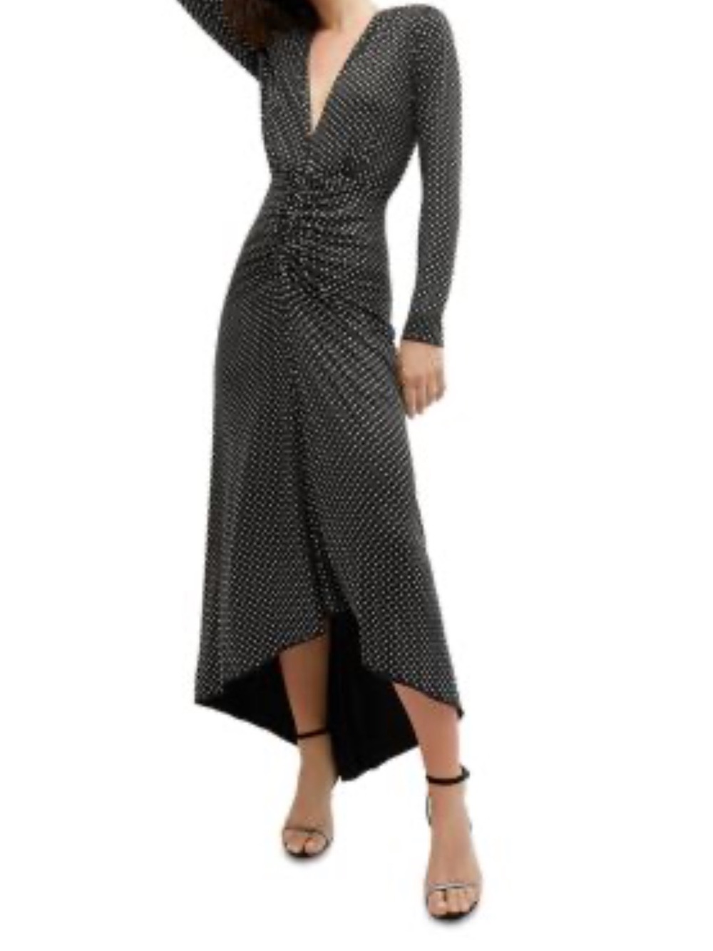 Veronica Beard Ruched Chrystal embellished jersey maxi dress